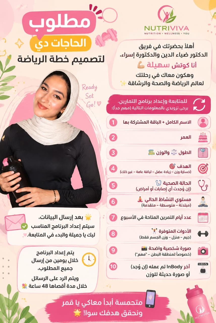 بوستر بيانات خطة التمرين — سهيلة