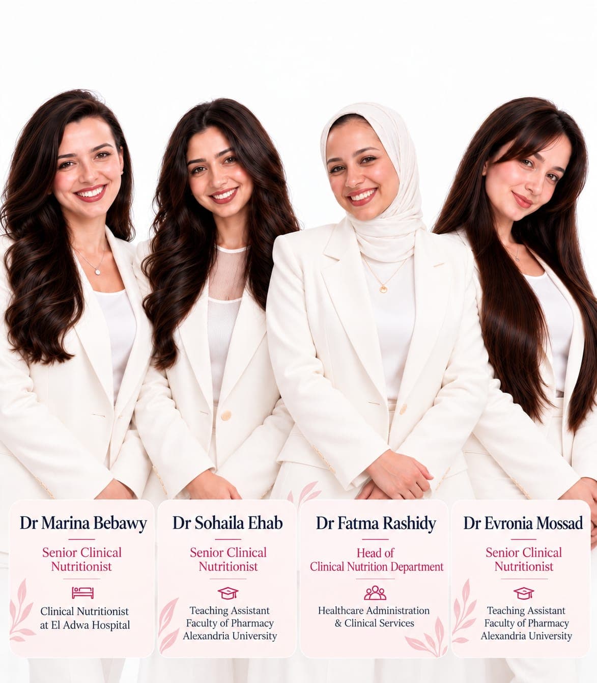 فريق التغذية العلاجية: د. مارينا ببلاوي، د. سهيلة إيهاب، د. إفرونيا مسعد